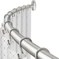 Curved Shower Curtain Rod, Round Shower Curtain Rod 48-72 Inches Adjustable, Rounded Bowed Stainless Steel Shower Rods for Bathroom, Bathtub, More Shower Space, Brushed Nickel, Need to Drill