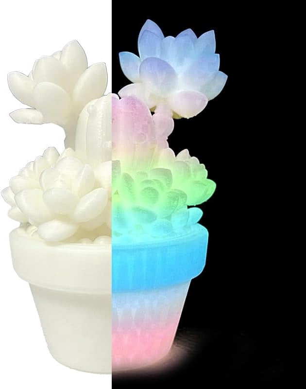 Glow in the Dark Gradient Rainbow 1.75mm PLA Filament, Luminous Rainbow Vibrant Bright 3D Printer Filament, 0.25kg 250g Small Spool 3D Printing PLA Filament Rod