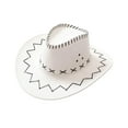 thumbnail image 4 of Suede Cowboy Hat Western Style Stylish Versatile with Three Eyelets on Each Side White, 4 of 8