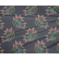 thumbnail image 4 of oneOone Polyester Lycra Fabric Leaves & Floral Block Printed Craft Fabric BTY 56 Inch Wide, 4 of 4