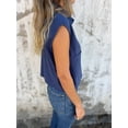 thumbnail image 6 of Annhoo Shirts for Women Collared Solid Color Button Down Short Sleeve Tops with Pockets Beach Clothes, 6 of 7