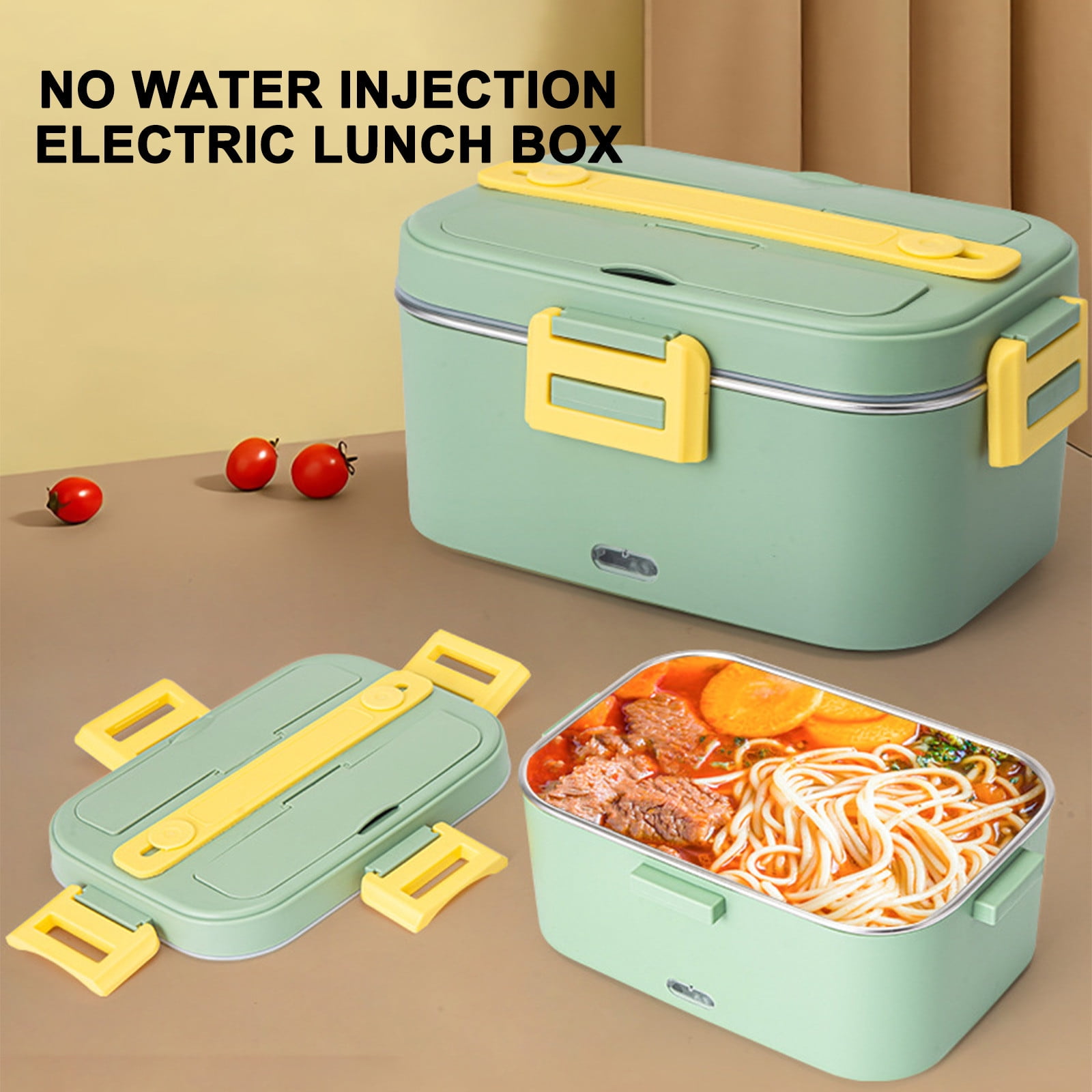 Wamans Bento Lunch Box 1.8L Electric Lunch Box Dual Voltage Heating Lunch Box Portable 304 Inner Tank Insulation Free Water Filling Lunch Box