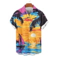 thumbnail image 5 of DIOAZUD Hawaiian Button Down Shirt Men Short Sleeve Collared Shirts Summer Loose Fit Comfy T-Shirts for Beach Vacation, 5 of 7