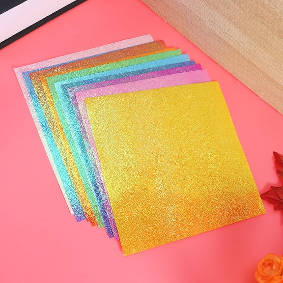 SOPOTUTU 100pcs Iridescent Folding Paper Assorted Colors for Origami, Crafts, Scrapbooking, Art Projects