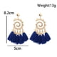 thumbnail image 3 of Fiudx Liquidación de ofertas flash Pendientes largos con borlas bohemias tejidos a mano de estilo europeo y moderno, 3 of 3