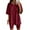 Wine, variant on Riforla Womens Two Piece Outfits Short Sleeve Tops Short Pants Running Yoga Sport Sets White S