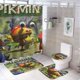 thumbnail image 1 of Pikmin-theme 4-Piece Shower Curtain Set with Rugs, Waterproof Bathroom Decor Set Includes Bath Mat, U-Shaped Rug, Toilet Lid Cover and Curtain with Hooks, 1 of 6