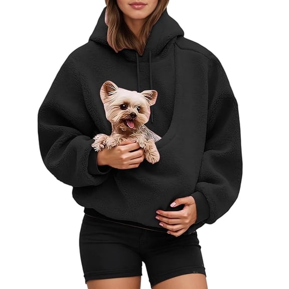 Pet Pouch Hoodies, Cat and Dog Sweatshirt Oversized Comfy Pullover with Large Pockets(lxf)