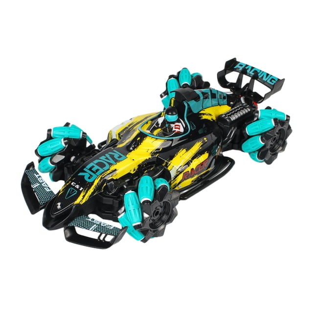 SIYTUAU Remote Control Car For Kids F1 Racing Drift Car With Light Spray Gesture Sensing High Speed Double Side Stunt Gold Plastic Electric Toy Car Remote Control Gold