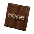 thumbnail image 4 of Abbracc Wooden Lighting Switch Plate Premium Outlet Panel for Hotel Kitchen Room Four Levers, 4 of 9