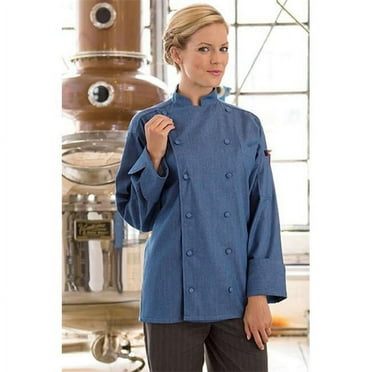0460C-1704 Sante Fe Chef Coat in Chambray - Lagre