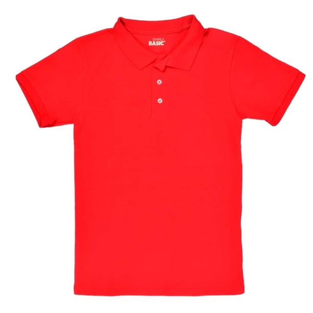 Playera Simply Basic para Hombre, Rojo Tipo Polo Talla CH