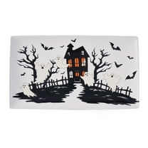 Way to Celebrate Halloween Ceramic Haunted House Serve Tray