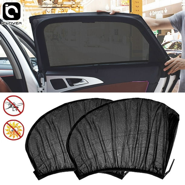 iClover 2Pcs Universal Car Side Window Baby Sun Shade Visor Mesh Screen