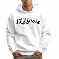 thumbnail image 2 of Men's 100% Cotton Flourish ILLINOIS Hoodie 330g Thick Pocket Hood, 2 of 16