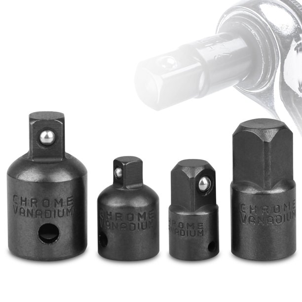 4Pcs Lock Ratchet Socket Adapter Reducer Converter Set Tool Kit 3/8" to