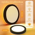 thumbnail image 2 of Hlite 7.5" Dimmable LED Ceiling Light with Night Light, 15W, 1500 LM, 3CCT Flat Round Flush Mount Lighting Fixtures for Bedroom,Hallway,Black,2Pack, 2 of 8