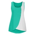 thumbnail image 5 of UPPADA Womens Color Block Tank Tops Trendy Comfy Tunic Tops Cute Crewneck Cami Tank Top Long Shirts To Wear with Leggings ,M Green Tank Tops, 5 of 6