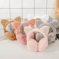 thumbnail image 4 of Earmuffs Skin-friendly Cats Ears Design Plush Winter Warm Cats Ear Muffs, 4 of 5