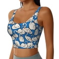 thumbnail image 2 of Balery Swan Birds Sujetadores deportivos con espalda cruzada para mujer, acolchados, sin costuras, de alto impacto, ideales para yoga, gimnasio, entrenamiento y fitness.-Large, 2 of 8