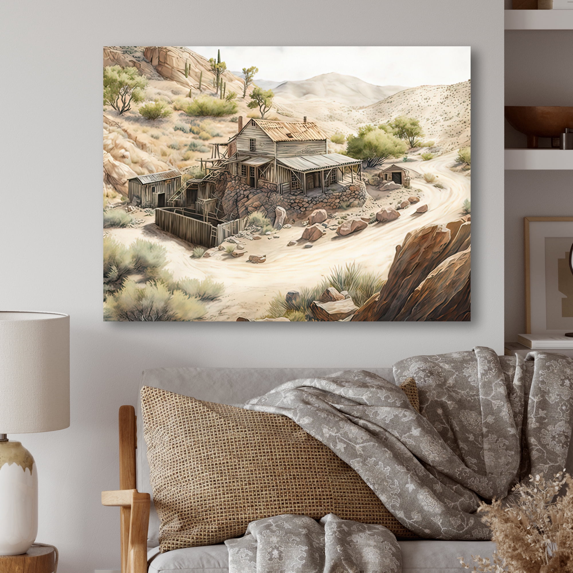 Designart Wild West Mine In Arizona I Canvas Wall Art