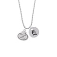 thumbnail image 2 of Delight Jewelry Silvertone Keep Calm and Chive On Silvertone Script Initial Disc - Q - Charm Necklace, 20"+3", 2 of 4