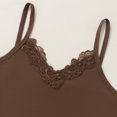 thumbnail image 5 of Wensltd Women Summer Breathable Lace Patchwork V Neck Cami Tank Top Soft Sleeveless Basic Layering Inner Wear Casual Daily Comfort Top Brown, 5 of 9