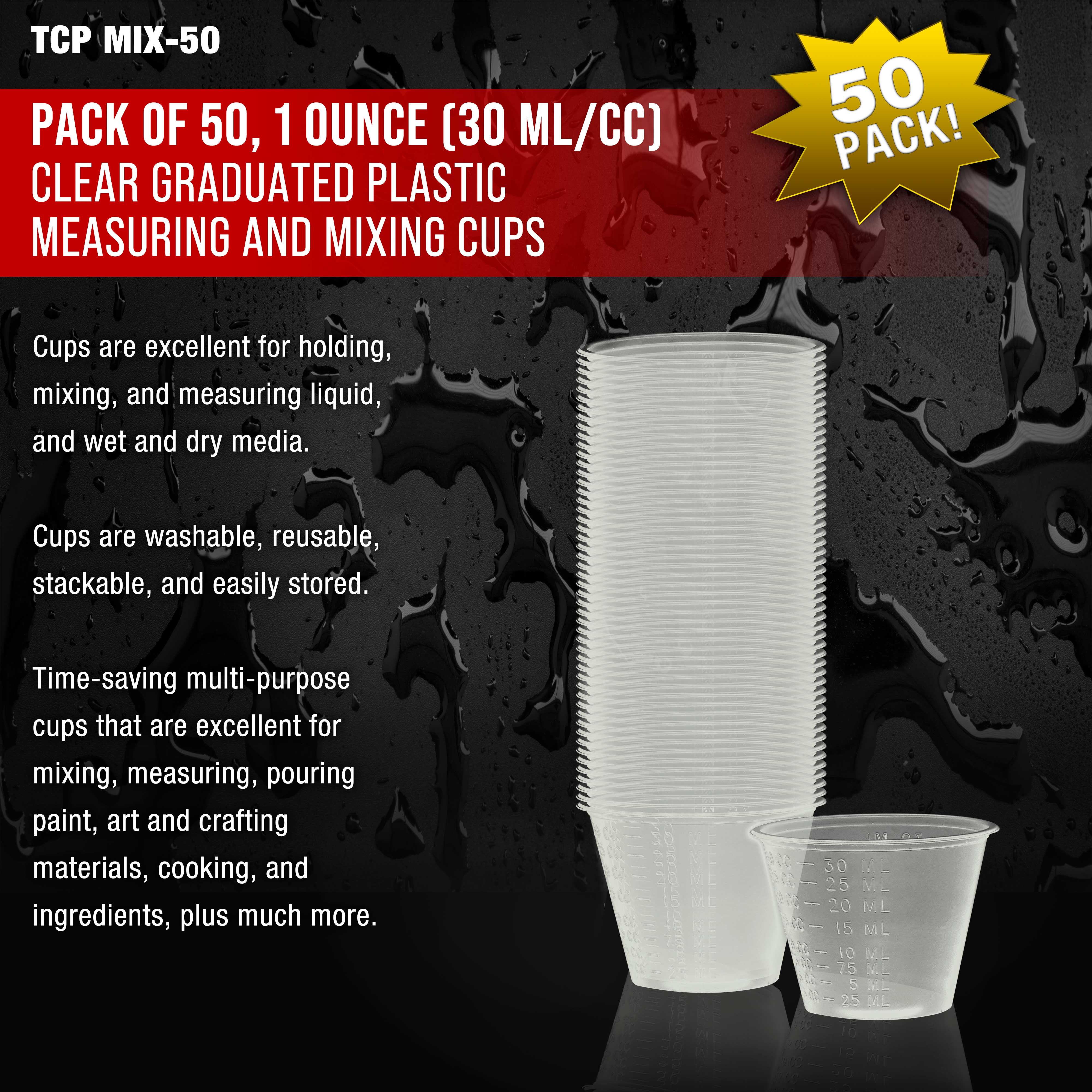 Plastic Clear Mixing Cups 16 OZ. QTY: 50 - Hobby Silicone