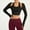 #0476-Black, variant on Uootdi Workout Tops for Women Halter Cropped Long Sleeve Shirts with Thumbhole Gym Athletic Yoga Compression Shirt Gift