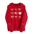 thumbnail image 6 of Craaazy Cozy Hoodies for Women Valentine's Day Drawstring Long Sleeve Hooded Tops with Pockets Gifts, 6 of 9