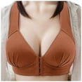 thumbnail image 2 of khonts,Women's Deep V Plunge Front Closure Bras Comfort Seamless Padded Bra Support Push up Wireless Bralette Brown 42, 2 of 9