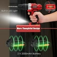 thumbnail image 5 of Cordless Drill Set, 20V Power Drill Kit Electric Drills with 2 X 2.0AH Battery, 44pcs Bits, 1 Box Screws, Bubble Level, 3/8'' Chuck Power Drill, 32NM, 21+3 Position, 2 Variable Speed, 5 of 6