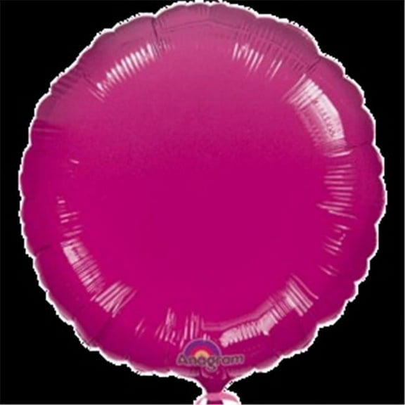 18 inch Circle - Metallic Fuchsia Anagram Foil Mylar Balloon - Party Supplies Decorations