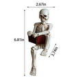thumbnail image 3 of Halloween Skeleton Statue Gothic Reading Figurines For Indoor Decor Fireplace Bookshelf & Display Halloween Decor Sculpture For Themed, 3 of 4