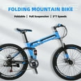 thumbnail image 4 of Folding Mountain Bike, Eurobike G4 Mountain bike 26 inch, Full Suspension, 17 inch Frame, 21 Speed, Dual Disc Brakes, Foldable Bicycle, Bikes for Adults and Teens, Green, 4 of 10