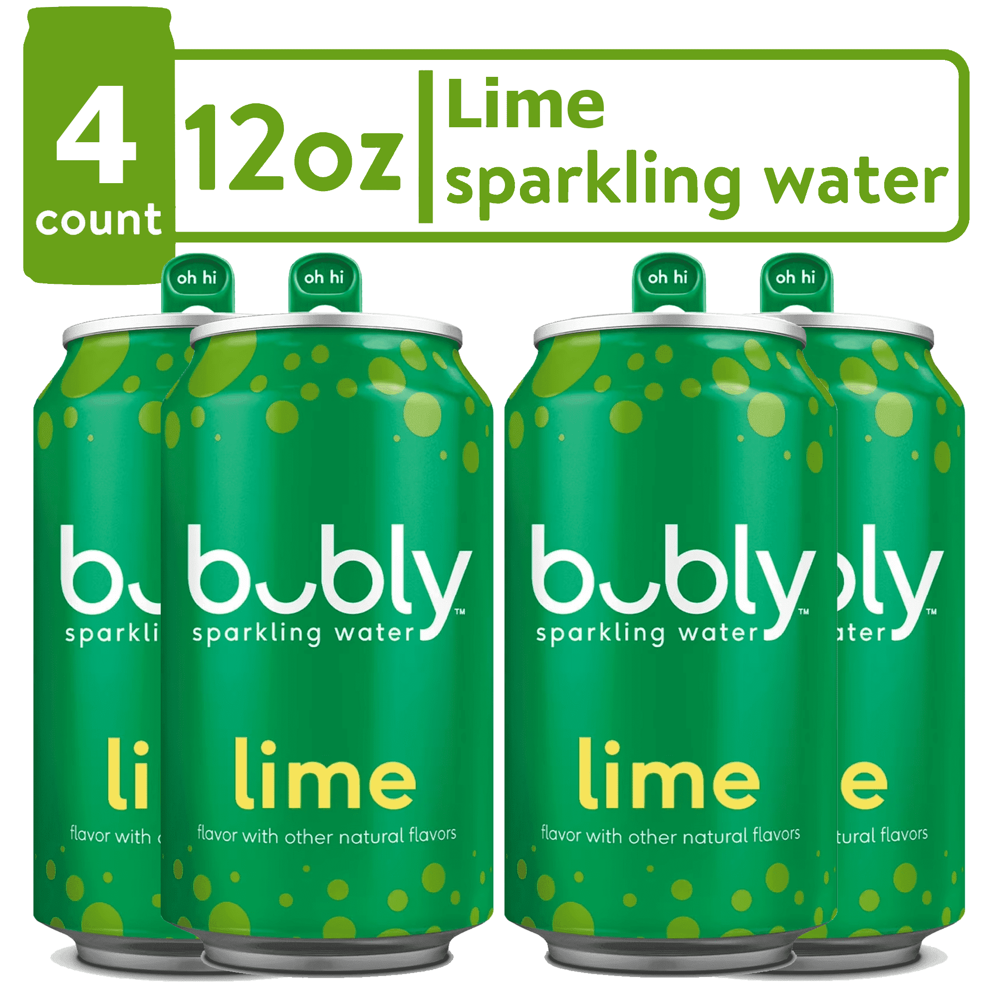 bubly Sparkling Water, Lime, Zero Sugar & Zero Calories ,12 fl oz Cans (4 pack)​