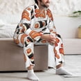 thumbnail image 7 of Naloa Sushi Roll Men’s Pajamas Set - Long Sleeve Button Down Sleep Shirt and Pajama Bottoms Sleepwear Set-X-Large, 7 of 7