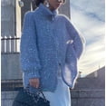 thumbnail image 1 of Chaqueta tipo suéter con cuello en V y lentejuelas estilo Chanel, holgada, de alta gama y elegante, para otoño e invierno, para mujer, con mangas largas, 1 of 6