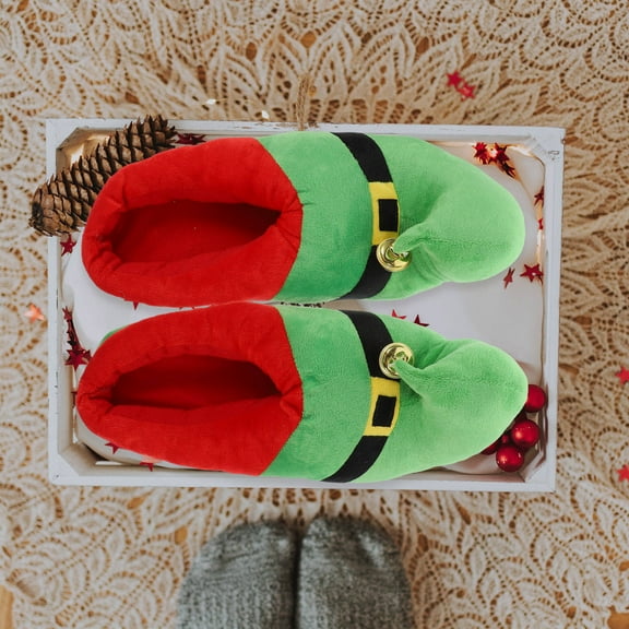YEAHIBABY 1 Pair Elf Shoes Adult Cloth Non-slip Indoor Footwear for Christmas