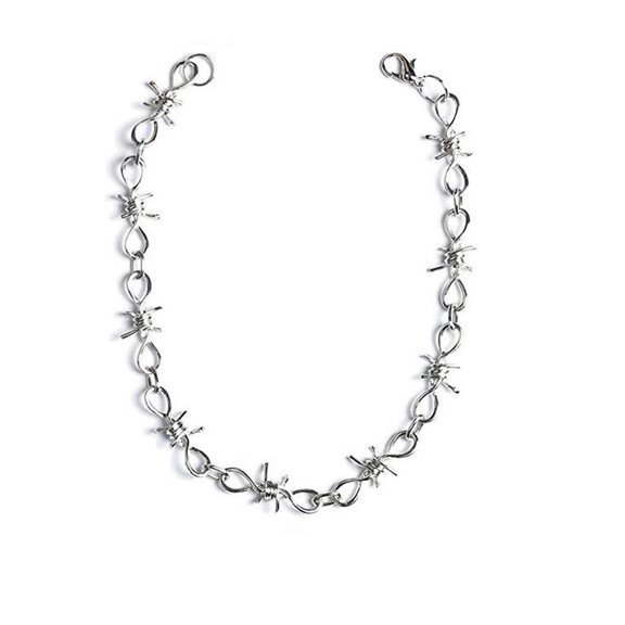 EHQJNJ Necklace Setting Punk Gothic Thorns Metal Barbed Wire Necklace Men's and Women's Universal Necklace Chains for Women Thin Cute Necklace for Women Sterling Silver