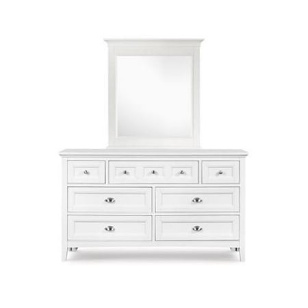 Magnussen Kenley Seven Drawer Dresser With Portrait Mirror In White