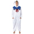 thumbnail image 6 of Ghostbusters Men's Stay Puft Marshmallow Man Hooded Fleece One Piece Union Suit Costume Pajama, 6 of 7