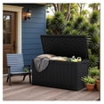 thumbnail image 7 of SONGMY 160 Gallon Resin Outdoor Storage Deck Box with Divider, Waterproof Storage Box&Bench with Lockable Lid for Garden Tools, Pools Supplies (Black), 7 of 7
