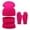 Rose Red, variant on 3Pcs/Set Women Winter Warm Knit Hat Gloves Scarf Set Fleece Lined Touchscreen Double Layer Thermal Cap Neck Wrap Gloves Set