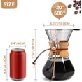 thumbnail image 3 of WAAYEEPL 20 oz 6-Cup Pour-over Coffee Maker with Reusable Filter, Diamond Borosilicate Glass, 3 of 9
