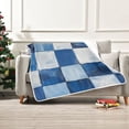 thumbnail image 7 of Yayeee Throw Blanket for Couch Soft Warm 50" x 60" Sofa Chair Bed Decoration, Blue and Gray Plaid Pattern, 7 of 7
