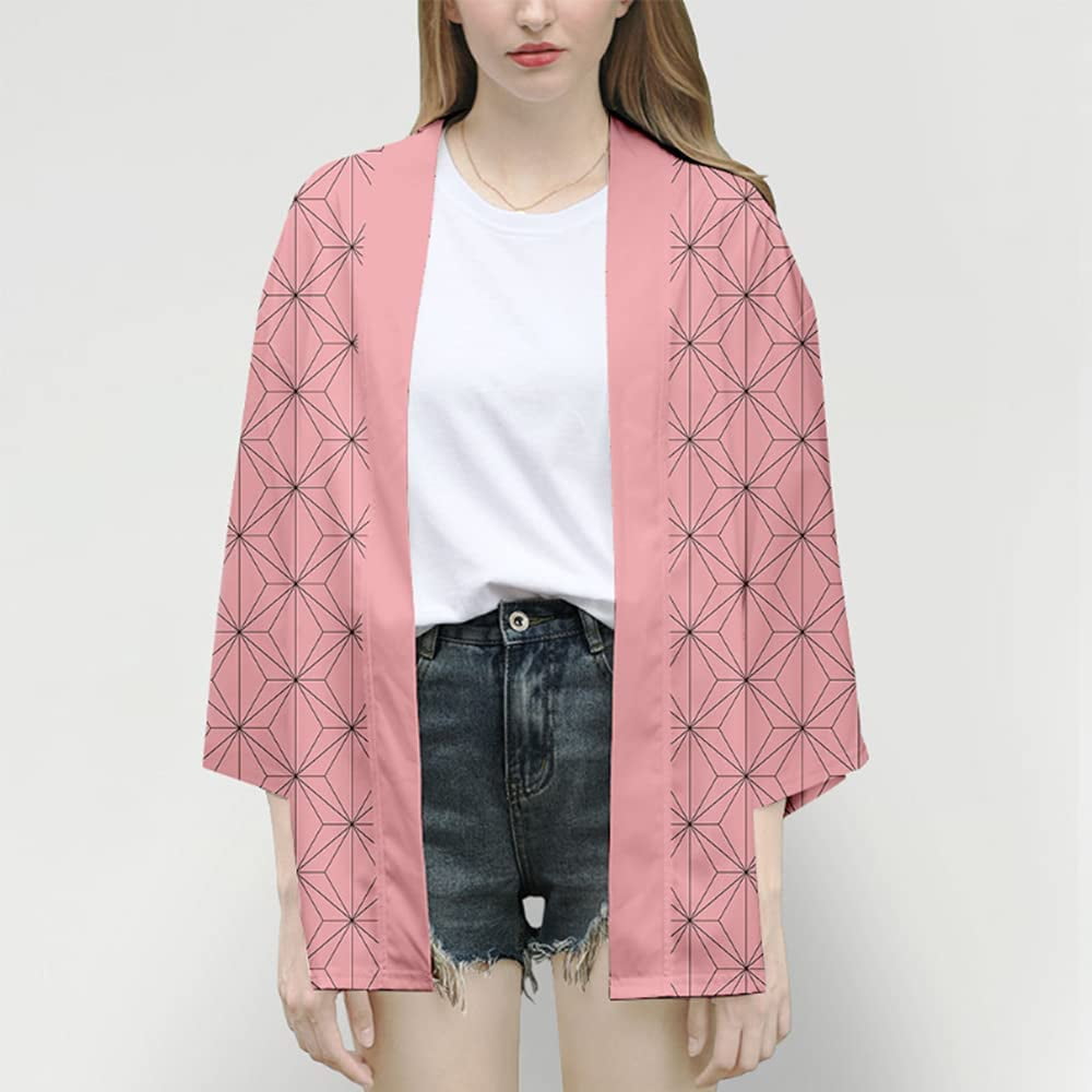 Cosplay Demon Slayer Costume Kamado Nezuko Cosplay Top Pink 3d Printed Kimono Cloak Haori Children S Men And Women Anime Peripheral For Men Women Anime Lovers Walmart Com