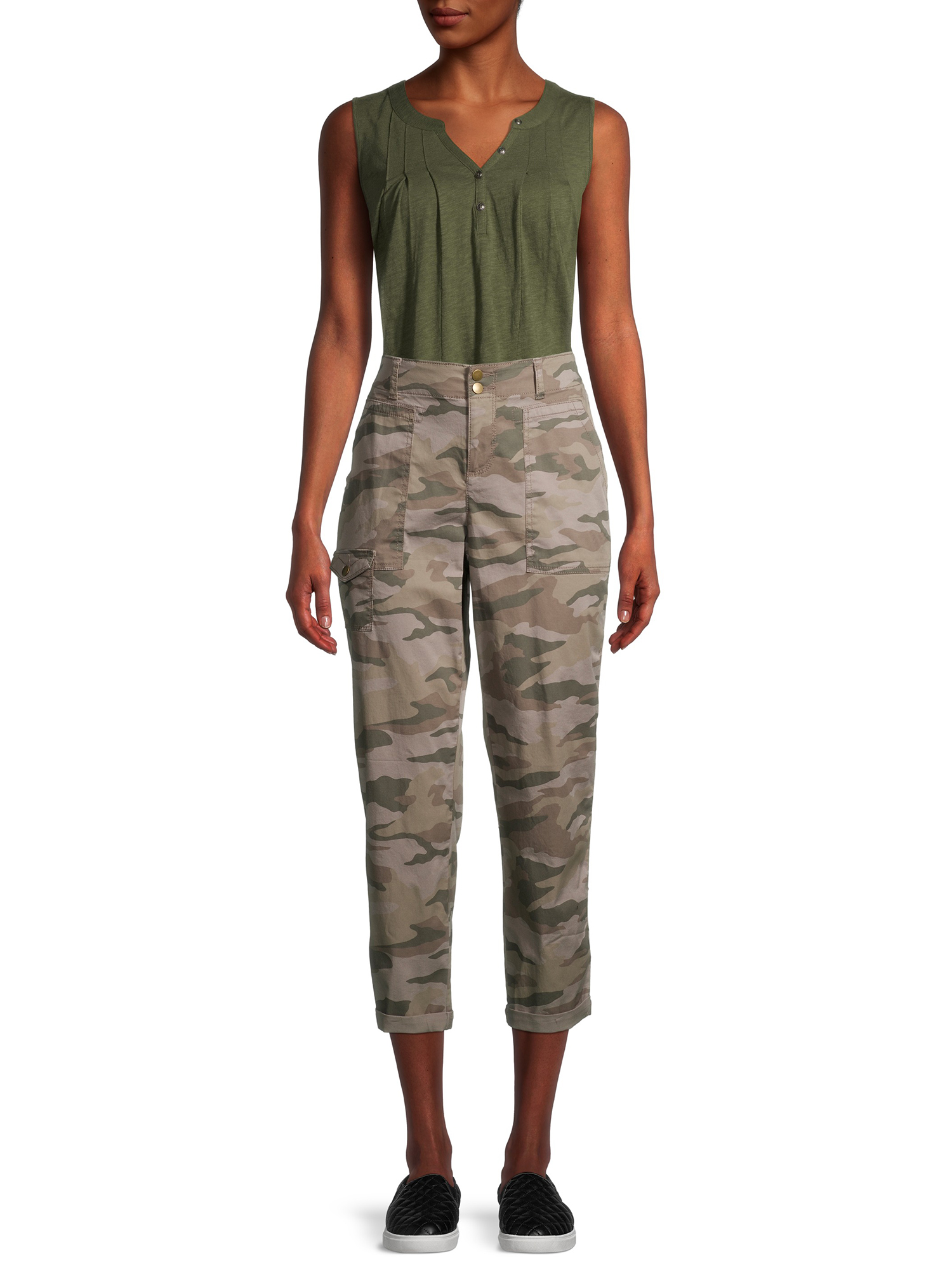 Time and Tru Women's Henley Tank Top