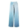 thumbnail image 5 of Women's Side Slit Ombre Wide Leg Pants, Flowing Casual Trousers with Gradient Color and Split Hem, Loose Comfortable Pocket Design for Beach Wear and Four-Season Daily Use Blue1 L, 5 of 7