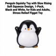 thumbnail image 3 of Penguin Squishy Toy with Slow Rising Soft Squeeze Design, 1-Pack, Black and White, for Kids and Adults, Relaxation Squeeze Toy, 3 of 3